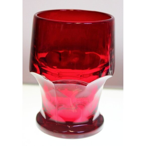 7 Viking Drinking Glass Tumbler Goblet Honeycomb Ruby Red lite Blue Clear Cobalt - Picture 9 of 16